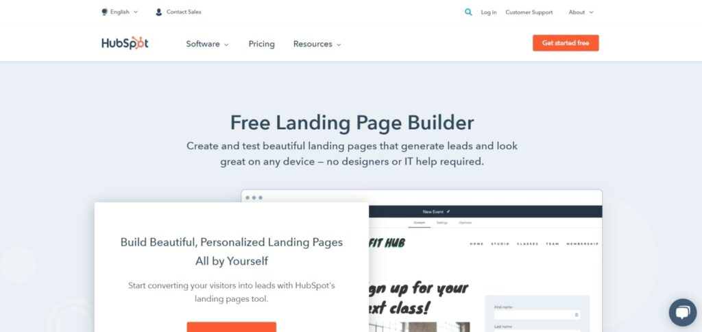 Hubspot - landing page builder