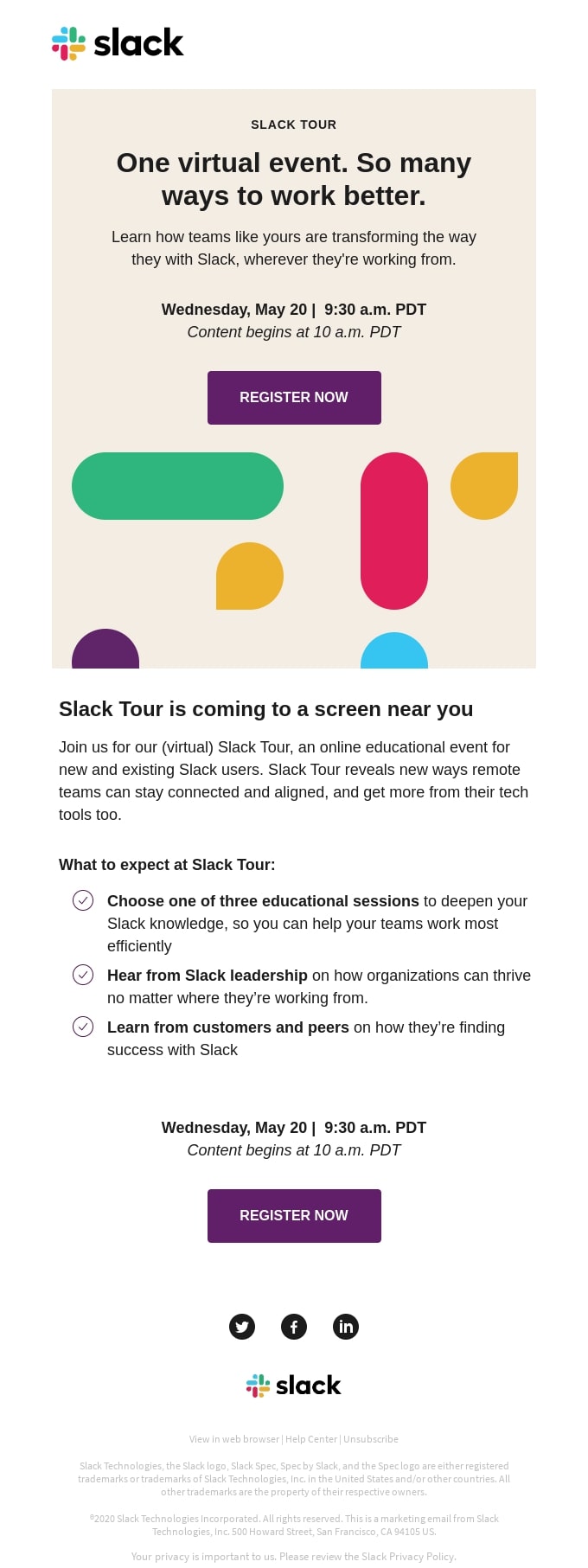 Event Promotion Email Example Slack