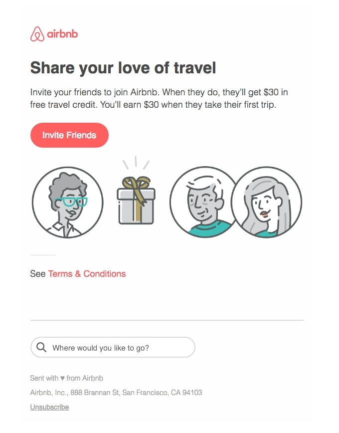 Referral Email Example Airbnb
